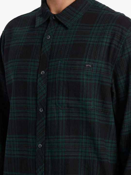 Coastline Long-sleeved Flannel Shirt Black