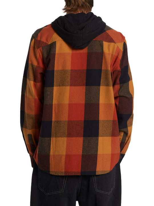 Ruckus Hooded Μακρυμάνικo Φανελένιο Πουκάμισο Καρό Black, Spice, Chipmunk