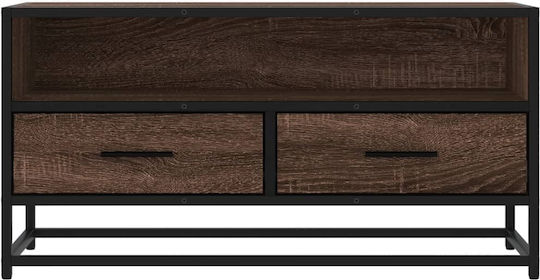 TV Stand Made of Metal and Brown Oak M80xD34.5xH40cm