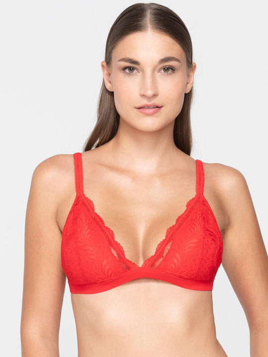 Triangle Triangle Bra with Light Padding without Underwire Red
