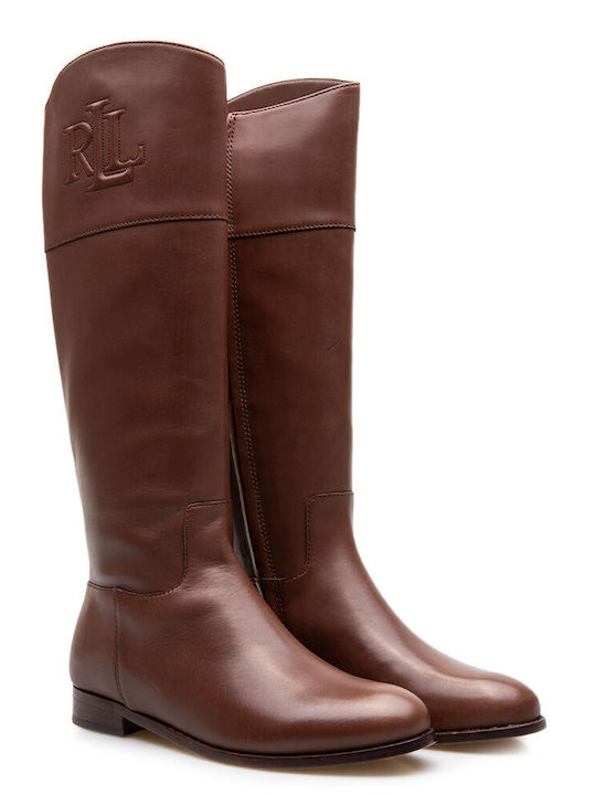 Ralph Lauren Leather Women's Boots Riding Brown