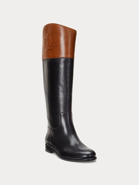 Ralph Lauren Leather Women's Boots Riding Black