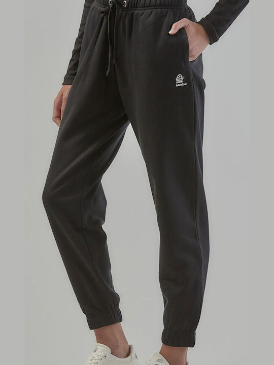 Admiral Women's High Waist Jogger Sweatpants Black Fleece