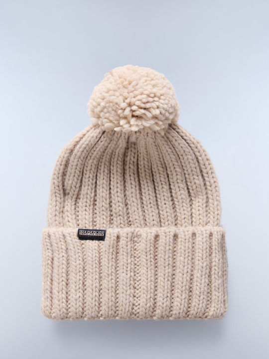 Napapijri Semiury Beanie Beanie Knitted in Beige color