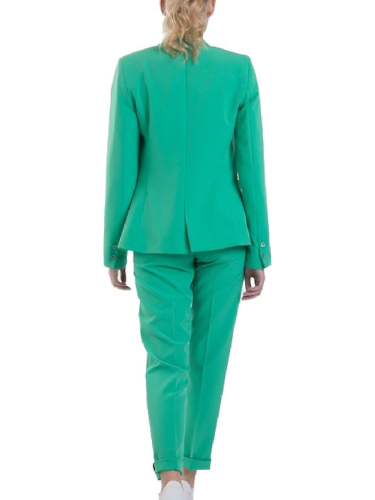 Paranoia Women's Crepe Waisted Blazer Green