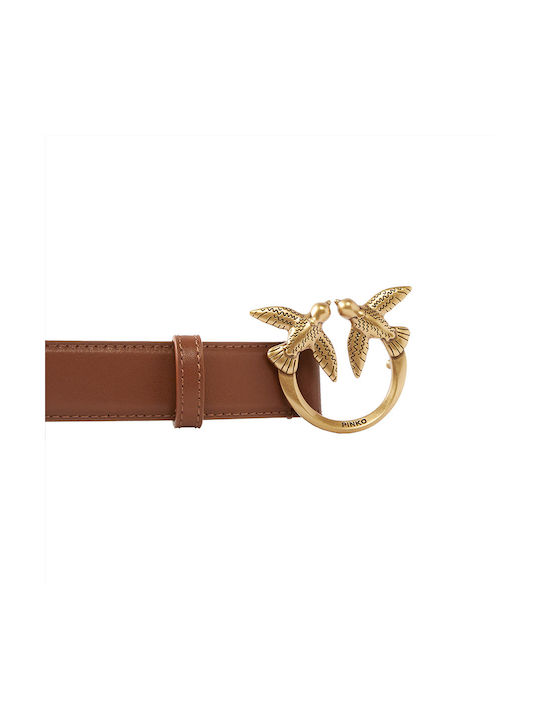 Pinko Wide Leather Women's Belt Brown