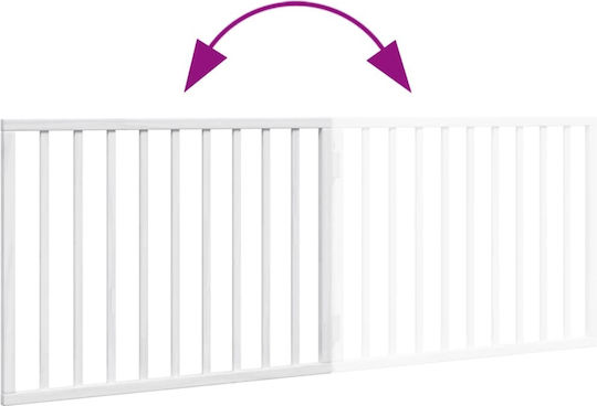 Poartă pliabilă pentru câini 2 panouri alb 160 cm lemn de plop alb 80 x 60 x 2 cm