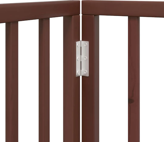 Poartă pliabilă pentru câini 2 panouri maro 160 cm lemn de plop maro 80 x 90 x 2 cm