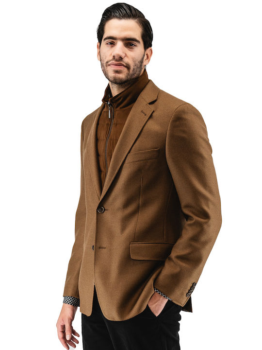 Guy Laroche Men's Suit Jacket Καφέ Ανοιχτό