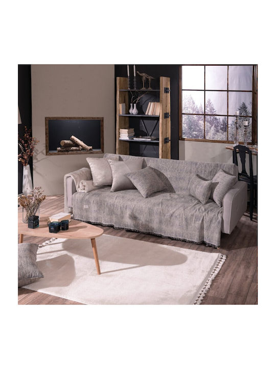 Teoran Teoran Dreisitzer-Sofa Wurf Chenille 180x300cm
