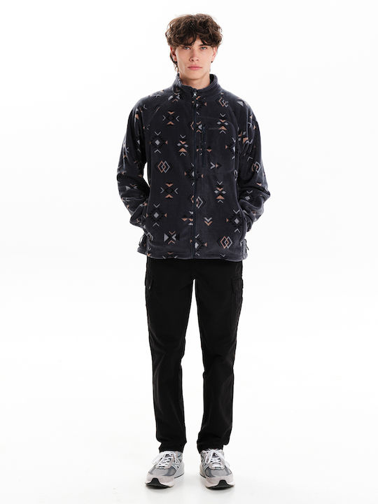 Men's Fleece Cardigan Stone Blue