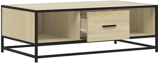 Rectangular Central Wooden Coffee Table Sonoma Oak M100xW57xH35cm
