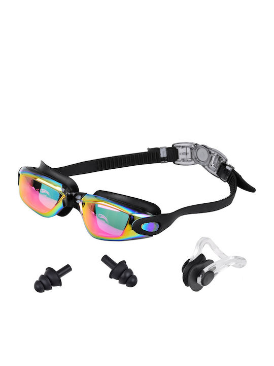 Jokomisiada Schwimmbrille Erwachsene mit Antibeschlaggläsern Schwarz