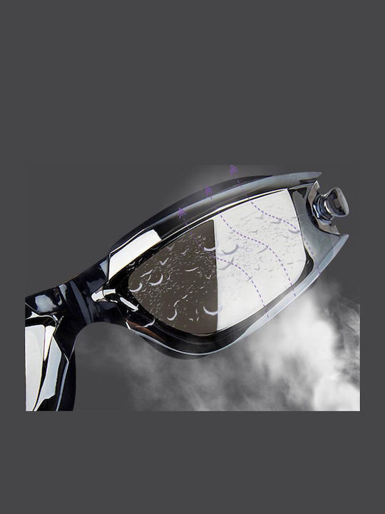 Jokomisiada Schwimmbrille Erwachsene mit Antibeschlaggläsern Schwarz