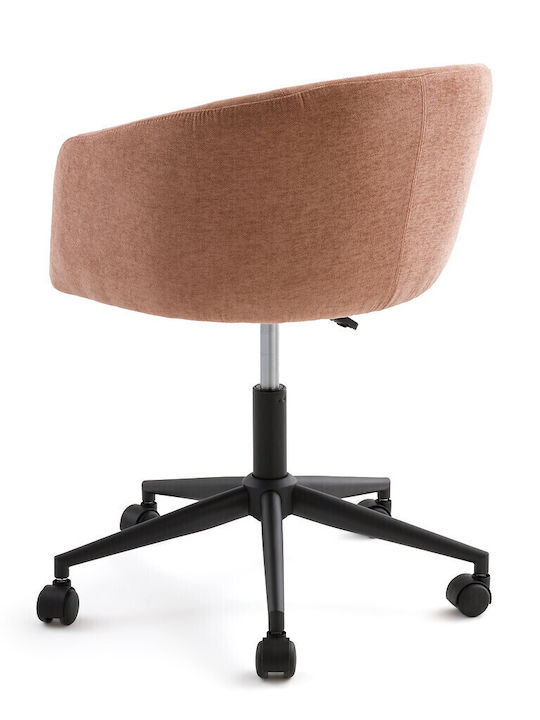 Rotativă Fotoliu Vizitator cu Brațe & Roți în Culoare Roz 63xx80cm 1buc
