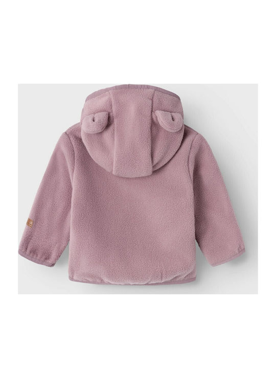 Kids Cardigan Fleece with Hood Rotten Apple, purple