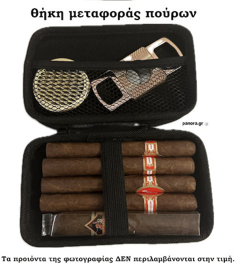 Carcasă pentru pipă de trabuc cu fermoar, neagră, 17x9cm