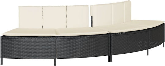 Jacuzzi-Rahmen Schwarz Synthetisches Rattan + Massives Akazienholz Schwarz 3270638