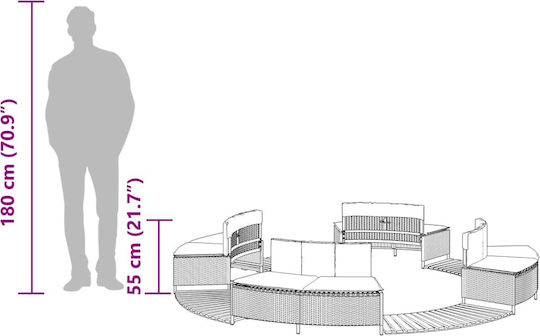 Jacuzzi-Rahmen Schwarz Synthetisches Rattan + Massives Akazienholz Schwarz 3270638