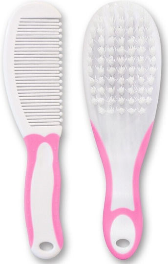 Lorelli Baby Brush & Comb White Pink 2pcs