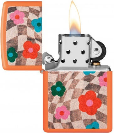 Zippo Winddichtes Feuerzeug Flamme in Orange Farbe