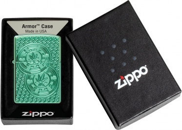 Zippo Armor Brichetă Rezistentă La Vânt Cu Flacără Verde