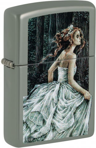 Zippo Victoria Windproof Lighter Flame in Green Color