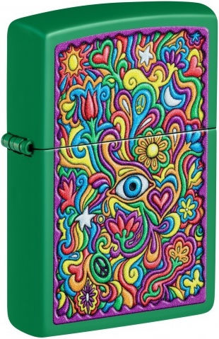 Zippo Lighter Flame Windproof in Green color