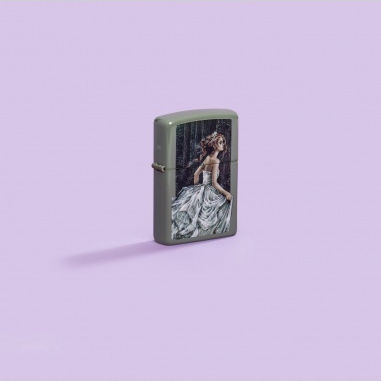Zippo Victoria Windproof Lighter Flame in Green Color