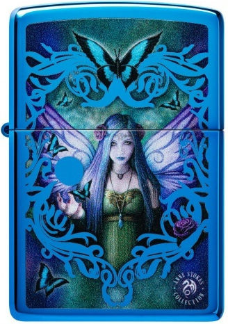 Zippo Anne Stokes Feuerzeug Flamme in Blau Farbe