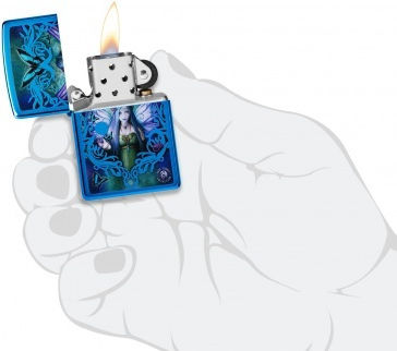 Zippo Anne Stokes Feuerzeug Flamme in Blau Farbe
