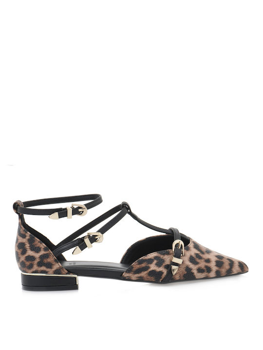 Exe Pumps mit flachem Absatz Animal Print