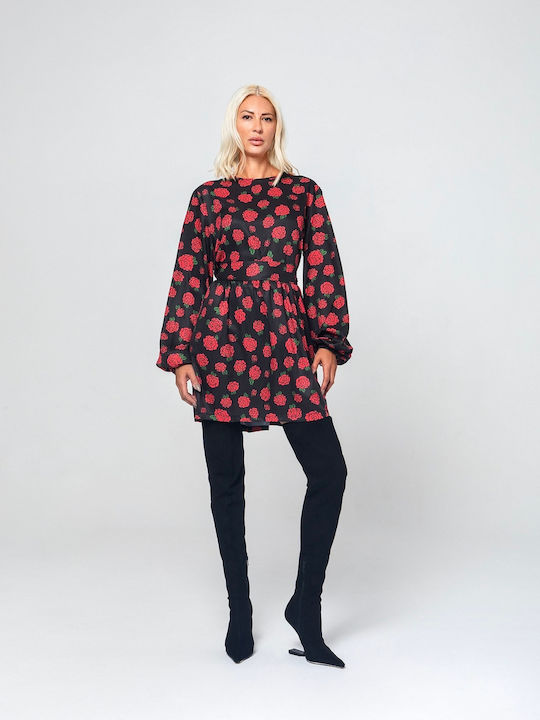 Mamoush Mini Dress Black Floral