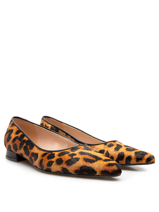 Labrini Leopard Ballerinas Tabac Brown