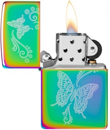 Zippo Butterfly Windproof Lighter Flame Multicolour