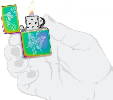 Zippo Butterfly Windproof Lighter Flame Multicolour