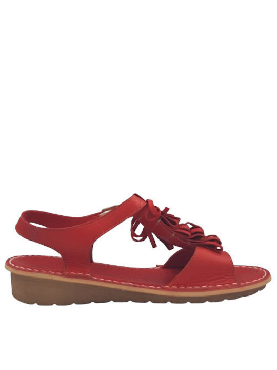 Verosoft Anatomic Women's Leather T-Strap Platforms Red