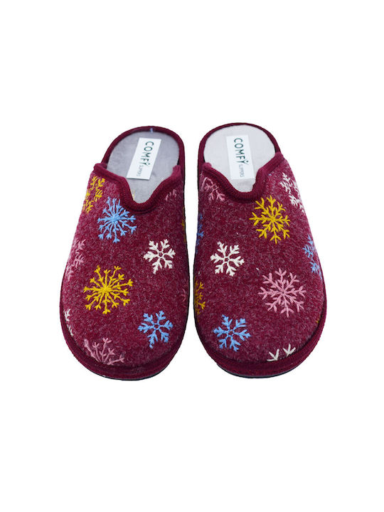 Comfy Anatomic Anatomical Women's Slippers in Burgundy color