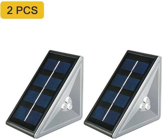 Set 2 Solar-LED-Lampen UBX Treppen-Dämmerungssensor IP67 0,3 W 8x8x5,5 cm Schwarz