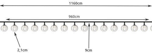 Ghirlandă cu Panou Solar Ubx 12 M Alb Cald Impermeabil Ip44 8 Moduri de Iluminare