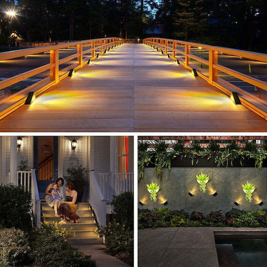 Set 2 Solar-LED-Lampen UBX Treppen-Dämmerungssensor IP67 0,3 W 8x8x5,5 cm Schwarz