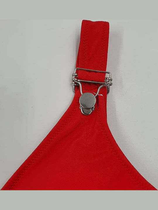 Padded Bikini Set Triangle Top & Slip Bottom Red
