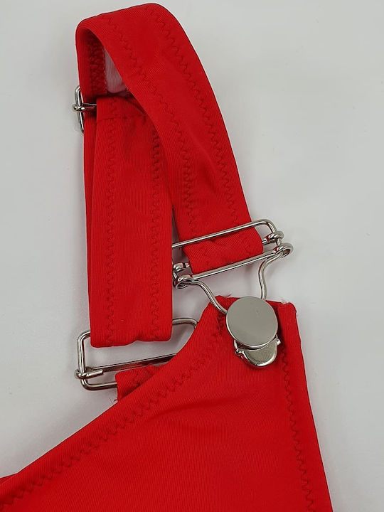 Padded Bikini Set Triangle Top & Slip Bottom Red