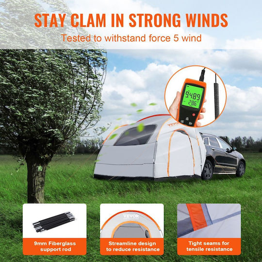 Vevor Camping Tent Tunnel Car Grey with Double Cloth 3 Seasons for 8 People 240x240x230cm