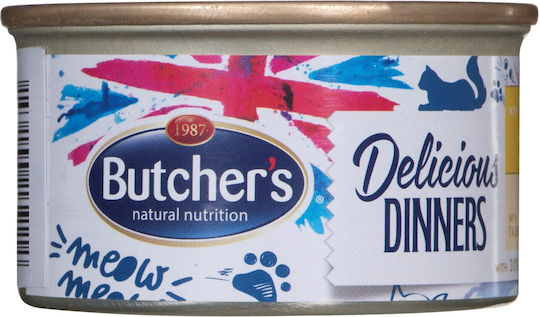 Butcher's Pet Care Classic Delicious Dinners Wet Food for Adult Cats in Pouches with Chicken and Liver Gluten-Free 100gr