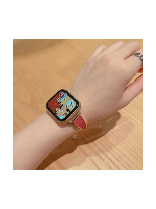 Leewello LW-373 Strap Stainless Steel Gold/Red (Apple Watch 44/45/46mm/Ultra 49mm)
