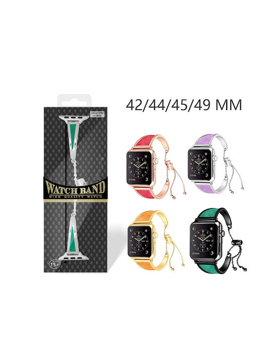 Leewello LW-373 Strap Stainless Steel Gold/Red (Apple Watch 44/45/46mm/Ultra 49mm)