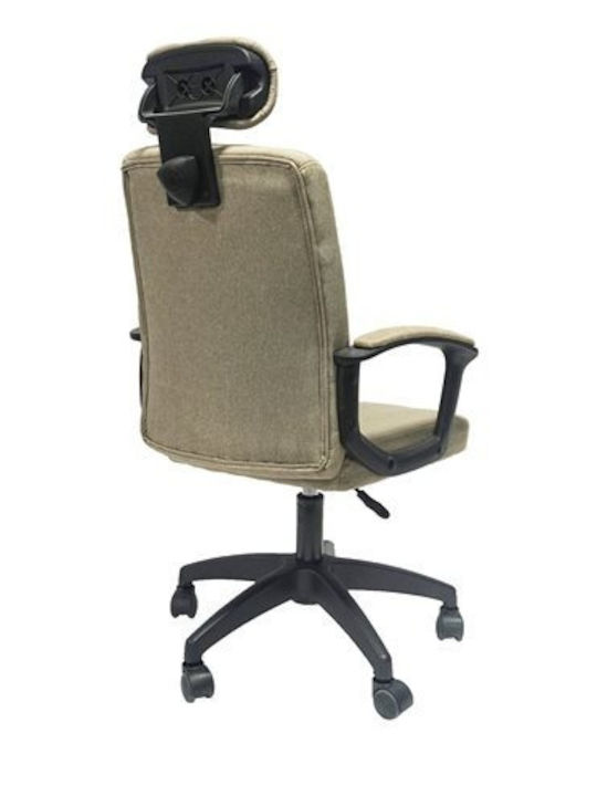 Nimble Reclining Office Chair with Fixed Arms Beige HomeMarkt