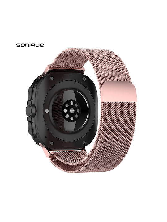 Stainless Steel Milanese Classic Sonique Strap for Samsung Galaxy Watch 7 Ultra 47mm Rose Gold 5210312045216