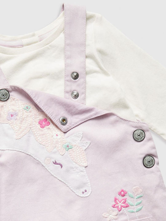 Kinderkleid Blumen Set mit Bluse Pink